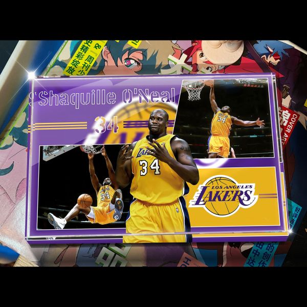 【海外代購】阿喵畫社 第六十彈動漫卡磚NBA球星洛杉磯湖人隊 NBA壓克力加厚紀念收藏磚 