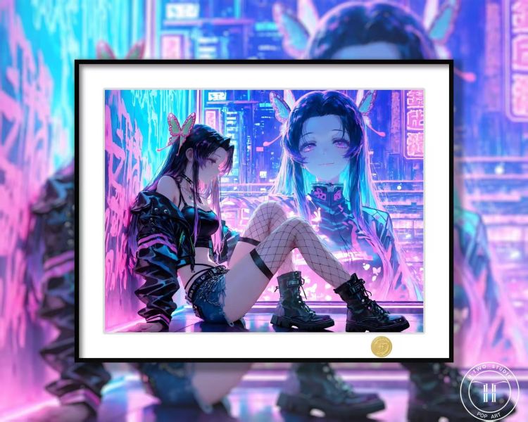 【海外代購】H2 《賽博香奈惠》鬼滅之刃花柱鬼殺隊蝴蝶忍者動畫二次元裝飾畫 