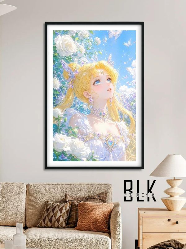 【海外代購】巴洛克 《白花水兵月》美少女戰士裝飾畫冰箱貼 