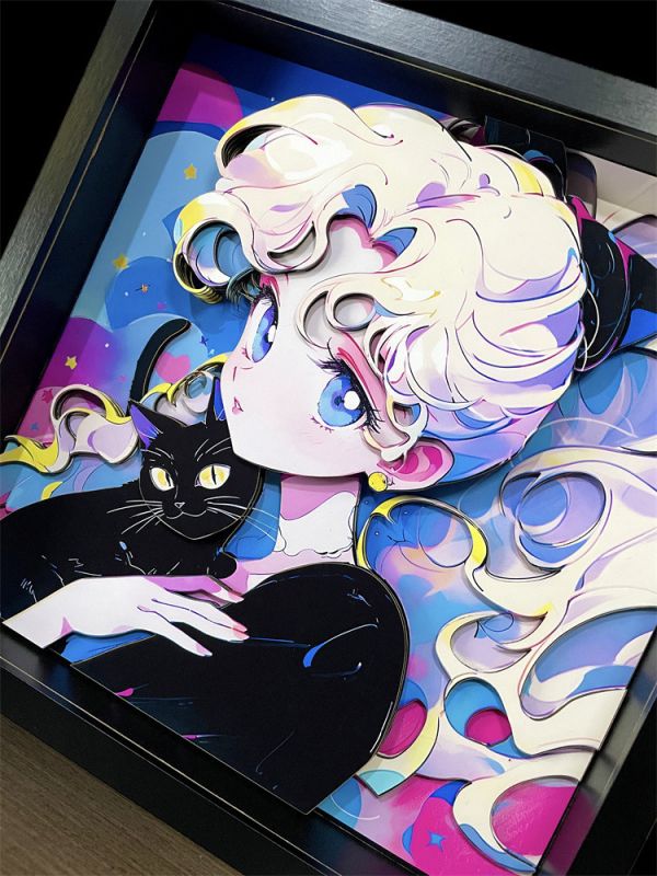 【海外代購】萌萌匠 美少女戰士 水冰月 3D立體畫 