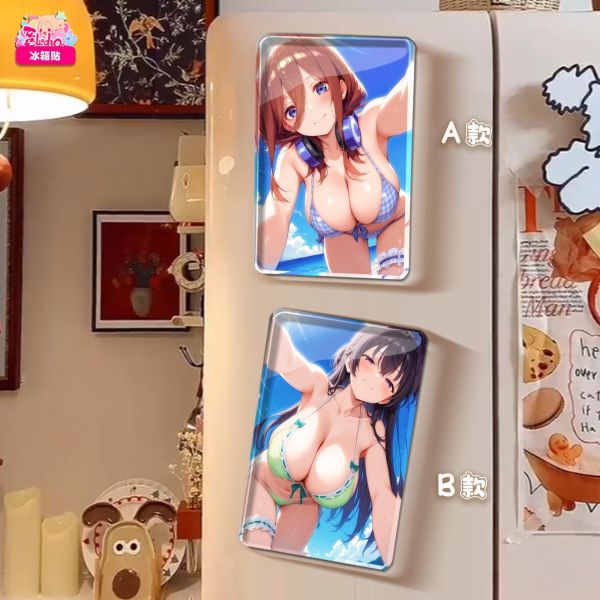 【海外代購】阿喵畫社 夏日派對 中野三玖周防有希雙聯 8k主題高清裝飾畫 透明卡磚  護腕滑鼠墊 冰箱貼 