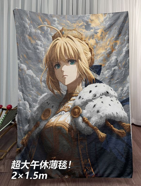 【海外代購】千鳥社 《saber 吾王》Fate命運之夜阿爾託莉雅午睡毯地毯裝飾畫 