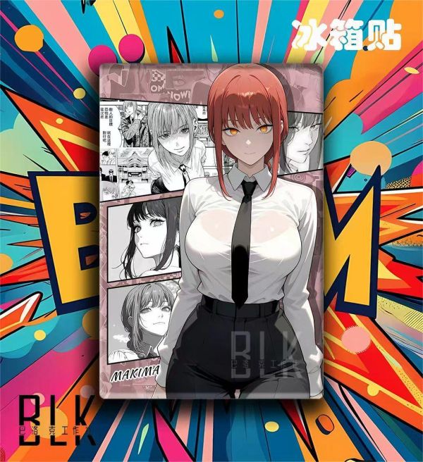 【海外代購】巴洛克 《漫格三鷹朝》電鋸人瑪奇瑪帕瓦蕾塞鏈鋸人電次早川秋動漫裝飾畫冰箱貼 