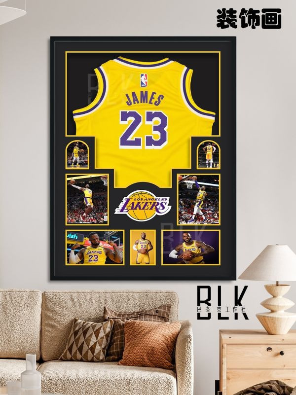 【海外代購】巴洛克 勒布朗詹姆斯LeBron James球衣NBA裝飾畫 