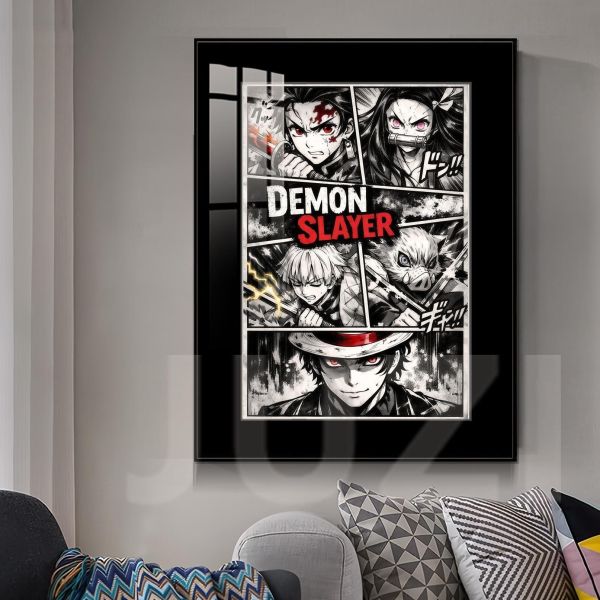 【海外代購】橘子 鬼滅之刃切片海報 黑白漫版裝飾畫 鬼滅之刃 