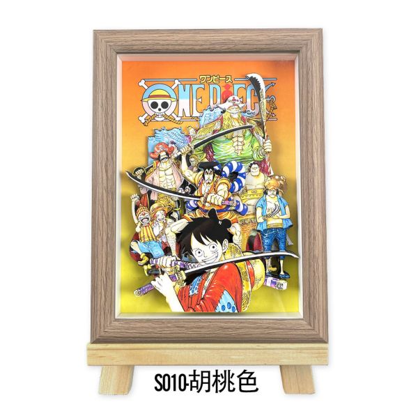 【海外代購】萌萌匠 ONE PIECE海賊王草帽團路飛扉頁大媽鬍子立體畫擺台 