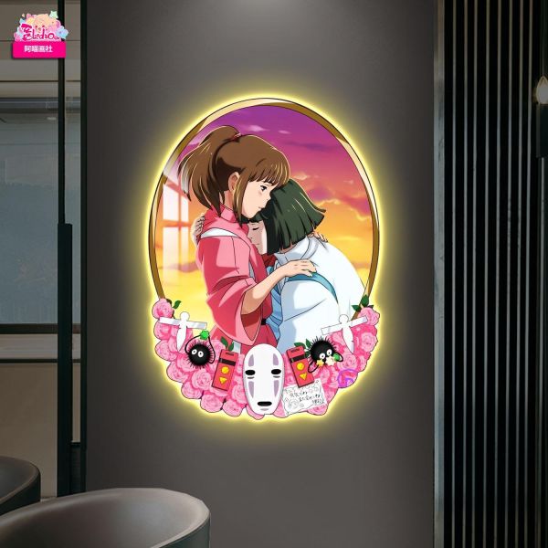 【海外代購】阿喵畫社 千與千尋鏡 發光燈帶裝飾畫 