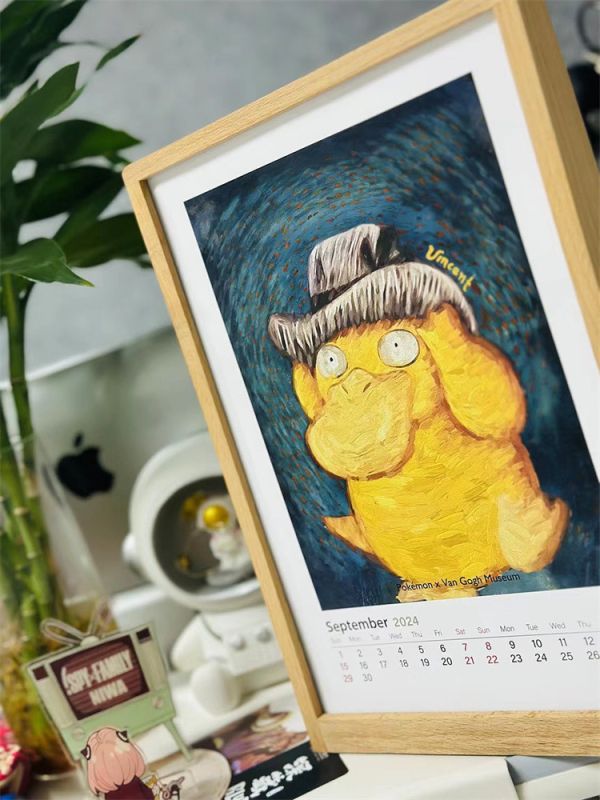 【海外代購】千鳥社 梵谷 新年皮卡丘 年曆 擺台 裝飾畫 