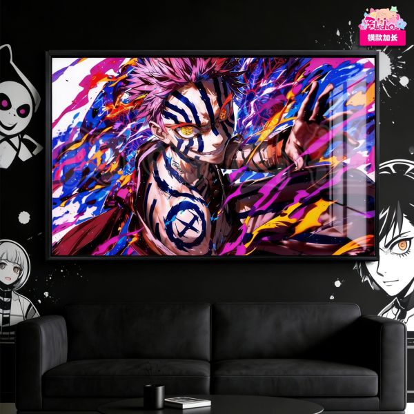 【海外代購】阿喵畫社 瘋魔繪卷 猗窩座 8k全景高清裝飾畫 床頭地墊 