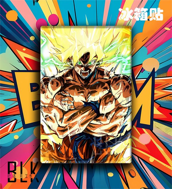 【海外代購】巴洛克 《超賽悟空》七龍珠超級賽亞人Dragon Ball卡卡洛特動漫裝飾畫冰箱貼 