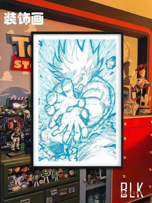 【海外代購】巴洛克 《氣功波》七龍珠超級賽亞人Dragon Ball卡卡洛特布瑪克林動漫裝飾畫冰箱貼 