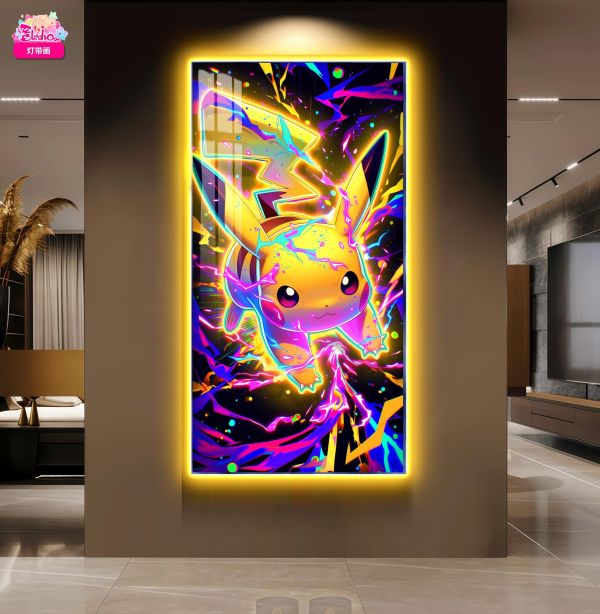 【海外代購】阿喵畫社 十萬伏特 皮卡丘雙層 新品發布氛圍感8k超清燈帶畫 