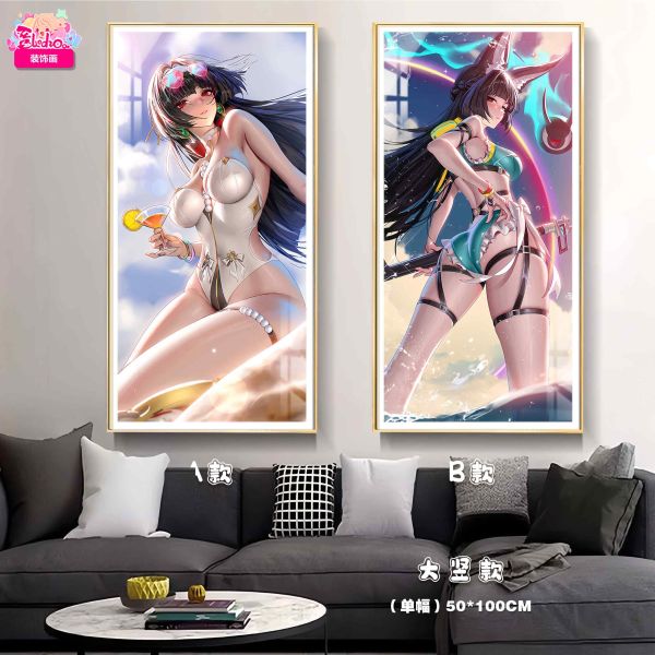 【海外代購】阿喵畫社 泳池派對 星見雅耀佳音大豎立 發布12k超清裝飾畫 