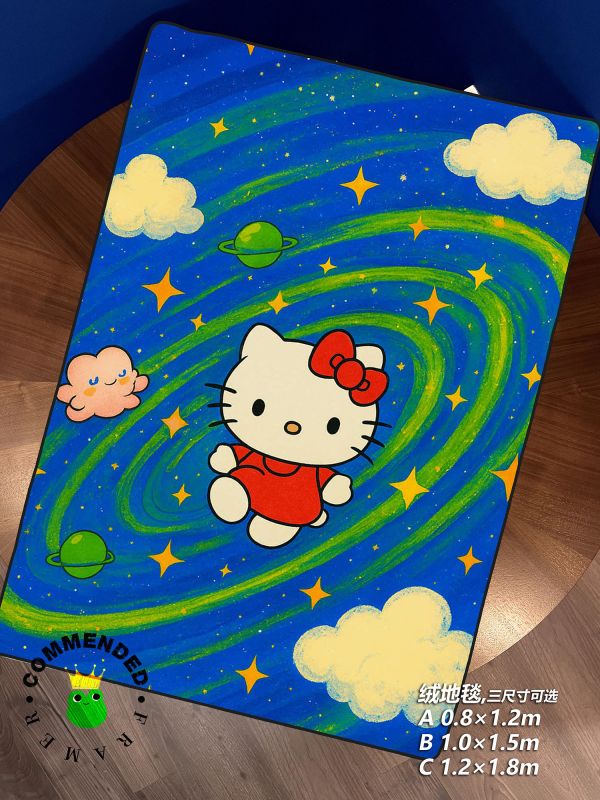 【海外代購】皇呱 《銀河HelloKitty》Hello Kitty凱蒂貓銀河週邊裝飾畫 午睡毯 地毯 