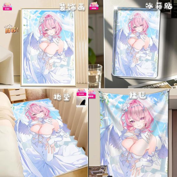 【海外代購】阿喵畫社 花嫁 婚紗蕾米埃爾 新品12K超清主題裝飾畫週邊 透明卡磚 床頭地墊 牆面掛毯 冰箱貼 