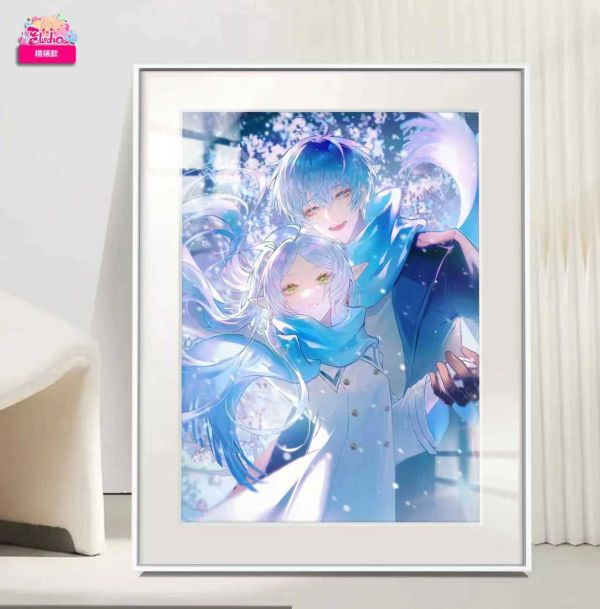 【海外代購】阿喵畫社 芙莉蓮與辛美爾 展館級8k超清精裱畫 牆面掛毯 冰箱貼 
