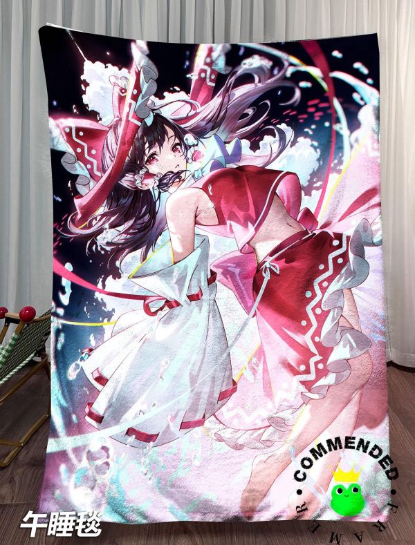 【海外代購】皇呱 《巫女博麗靈夢》 東方Project博麗靈夢幻想鄉下博麗神社的現有巫女週邊裝飾畫 午睡毯 地毯 