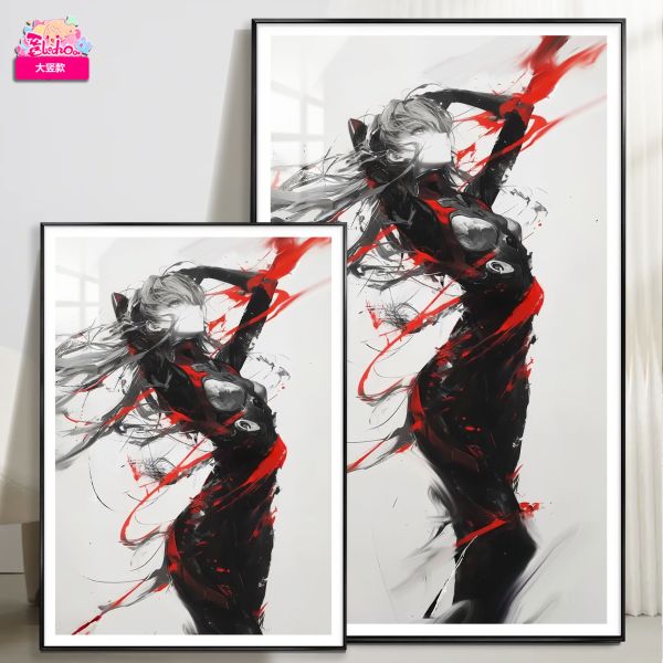 【海外代購】阿喵畫社 eva新世紀福音戰士12k超清裝飾畫 墨染 明日香 