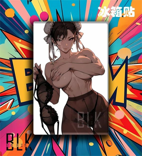 【海外代購】巴洛克 《內衣春麗》街頭霸王裝飾畫冰箱貼 
