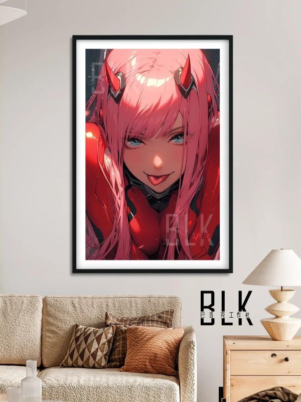 【海外代購】巴洛克《紅色零二》Zero Two國家隊裝飾畫冰箱貼 