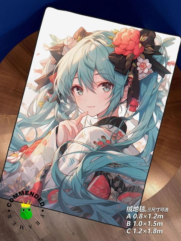 【海外代購】皇呱 《可愛和服少女初音》初音未來裝飾畫 午睡毯 地毯 