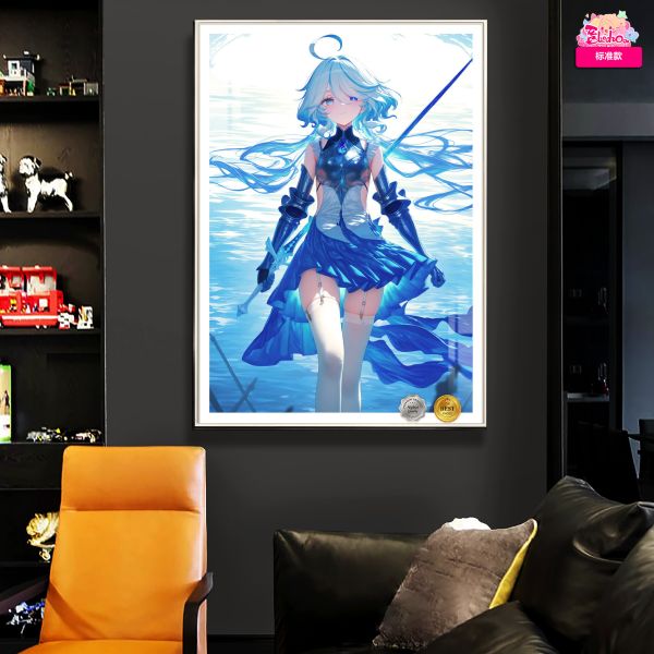 【海外代購】阿喵畫社 水戰神 芙寧娜 8k超大高清裝飾畫 床頭地墊 午睡毛毯 等身枕 