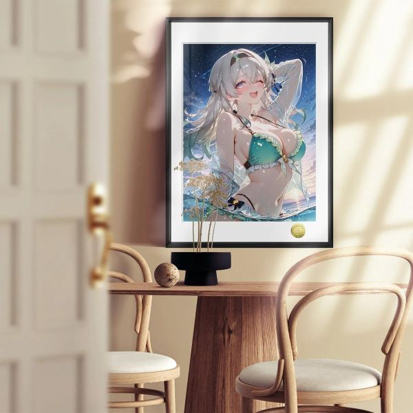 【海外代購】皇呱 《浪遇流螢》星穹鐵道流螢泳裝裝飾畫 午睡毯  地毯 