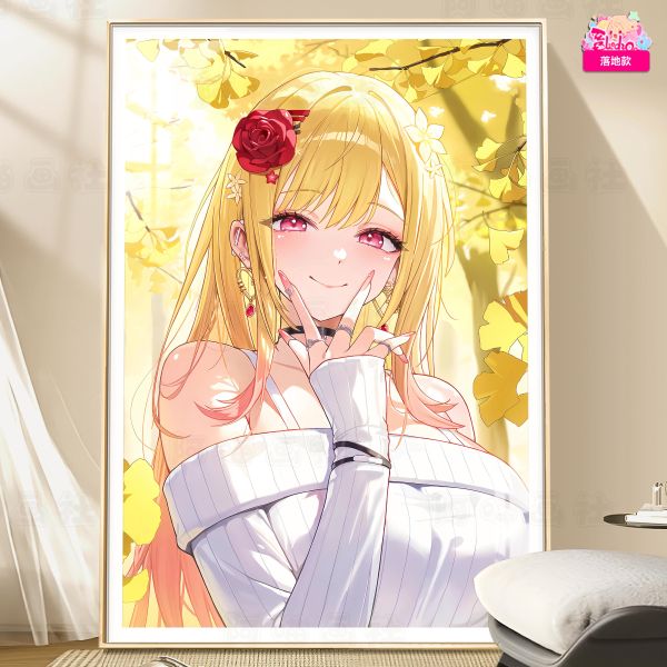 【海外代購】阿喵畫社 溫柔的秋風 喜多川 8k主題高清裝飾畫 午睡毛毯 冰箱貼 