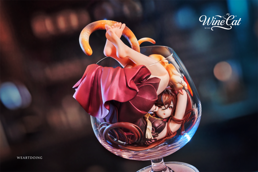 【預定】WeArtDoing WAD 杯中猫女-银月 & 绯夜 Wine Cat-Blue & Red 