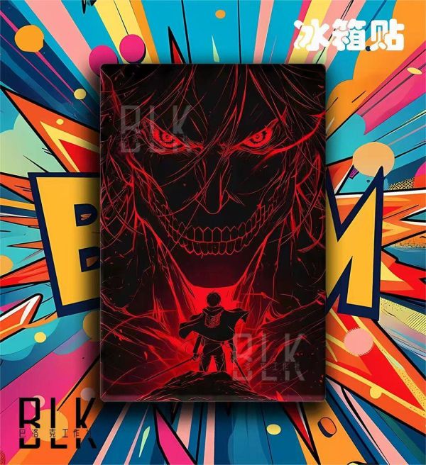 【海外代購】巴洛克《艾倫巨人》利威爾進擊的巨人Attack on Titan三笠Eren動畫裝飾畫冰箱貼 