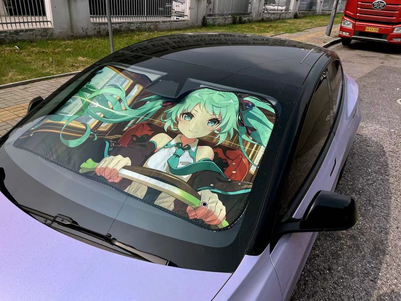 【海外代購】千鳥社 汽車前擋遮陽 初音未來miku公主殿下 可愛二次元 汽車遮陽防曬 