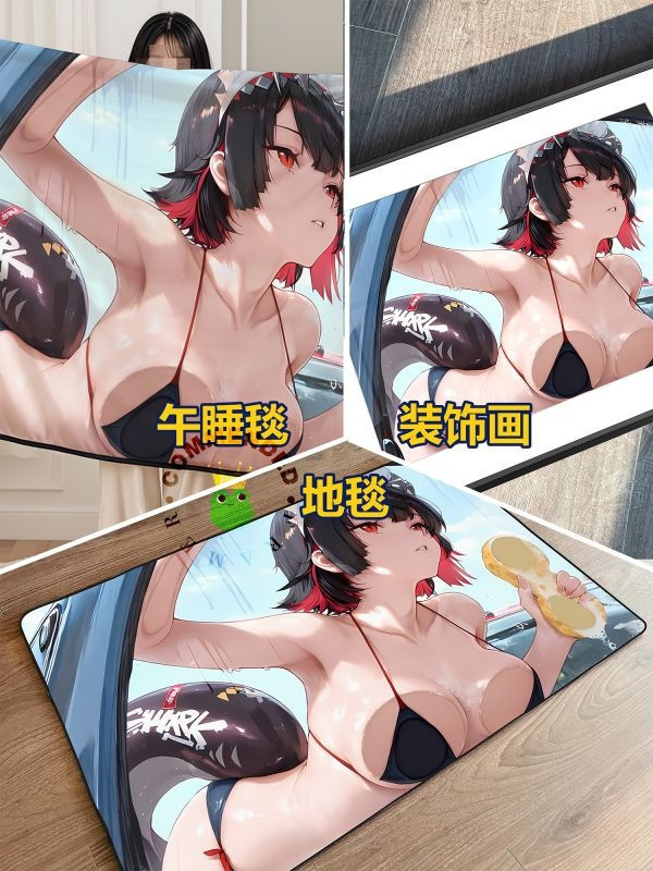 【海外代購】皇呱 《艾蓮比基尼擦車》絕區零鯊魚女僕艾蓮·喬溼身裝飾畫 午睡毯 地毯 