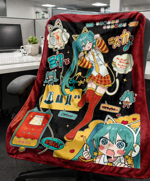 【海外代購】千鳥社 《初音×麥當勞》 初音未來麥當勞聯名Miku二次元週邊動漫掛畫臥室電競房裝飾畫 午睡毯 地毯 