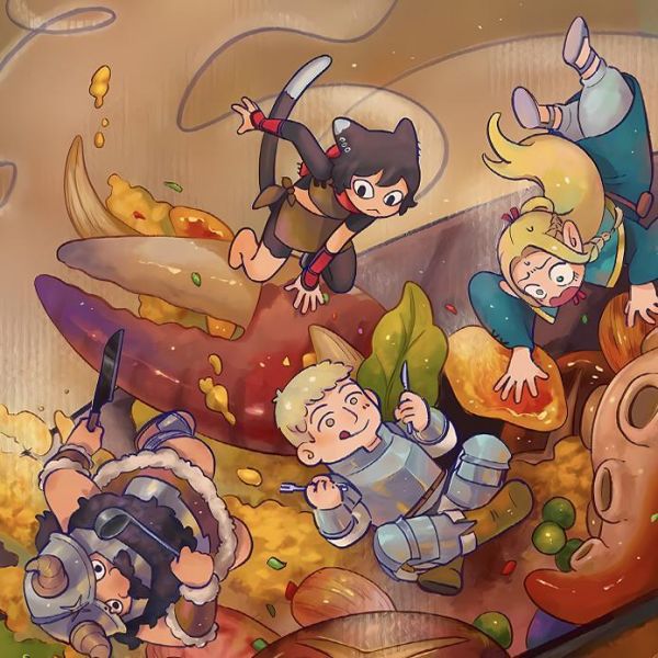 【海外代購】星空 《迷宮炒飯》迷宮飯萊歐斯瑪露西爾法琳Delicious in Dungeon動漫裝飾畫 