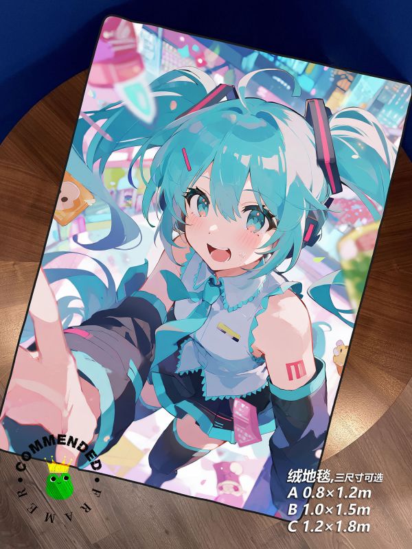 【海外代購】皇呱 《活潑少女初音》 初音未來活潑少女初音週邊裝飾畫 午睡毯 地毯 