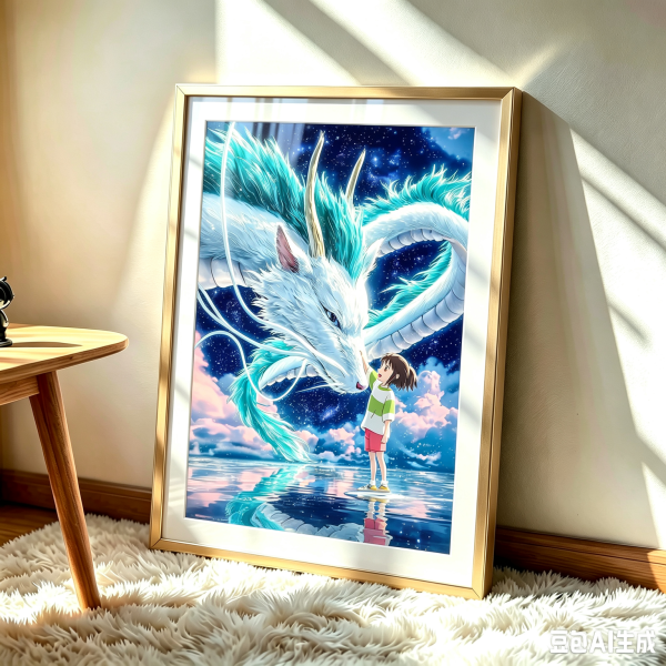 【海外代購】阿喵畫社 白龍與千尋 新品8K主題超清裝飾畫 