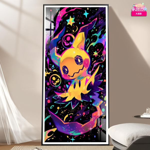 【海外代購】阿喵畫社 寶可夢 幻彩 謎擬丘 大豎新品8k主題高清裝飾畫 發光滑鼠墊 牆面掛毯 床頭地墊 客廳地墊 冰箱貼 