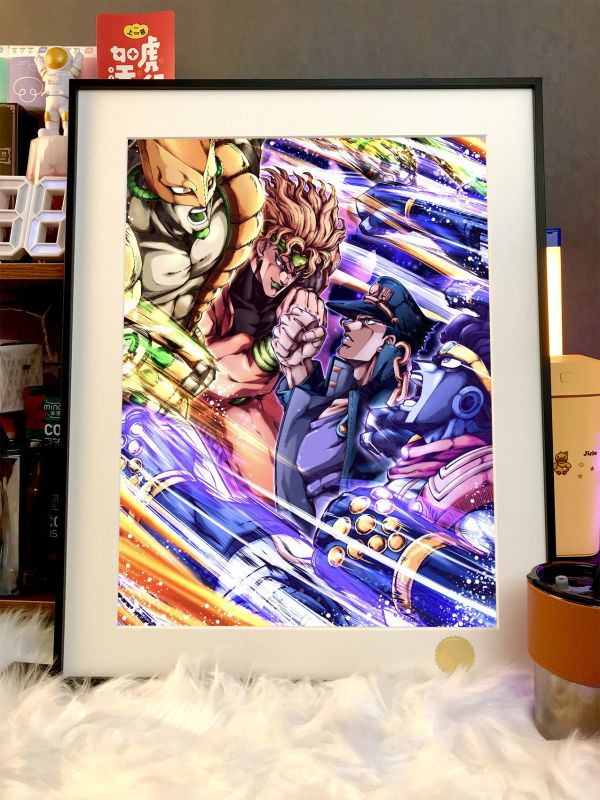 【海外代購】星空 《白金之星vs世界》JOJO的奇妙冒險承太郎星塵鬥士迪奧Dio石鬼面動漫裝飾畫 