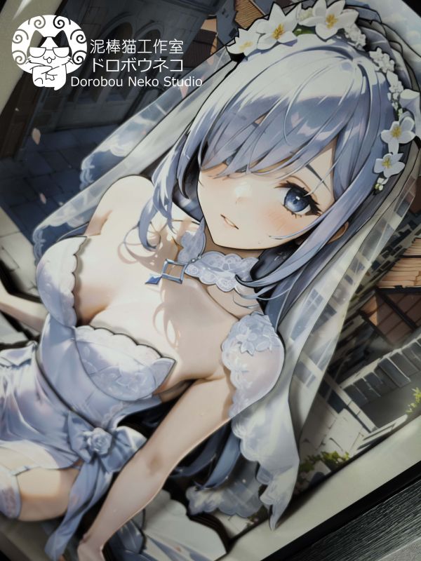 【海外代購】【46CM】 泥棒貓工作室  DSHY Genshin Impact 申鶴 花嫁 可月兌立體畫 