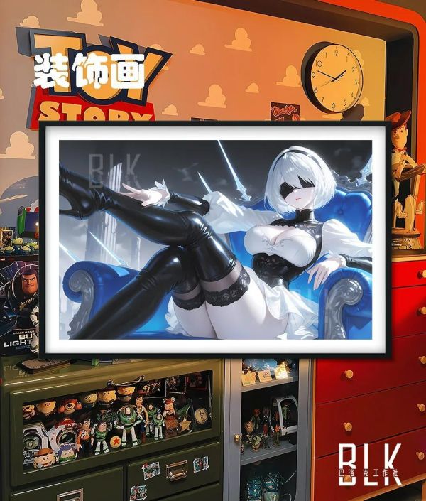 【海外代購】巴洛克《王座2B》尤尼哈尼爾機械紀元裝飾畫冰箱貼 