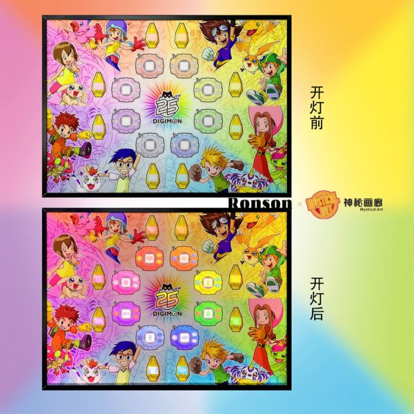 【海外代購】神秘畫廊 原畫師Ronson 黑科技光導 數碼寶貝·25週年神聖計劃之徽章暴龍機大集結 