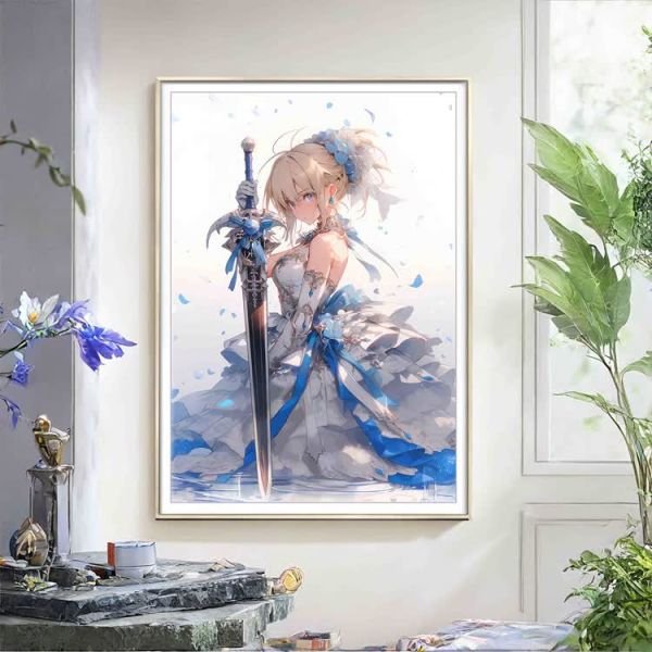 【海外代購】阿喵畫社 白禮服 Saber 12k超清裝飾畫 