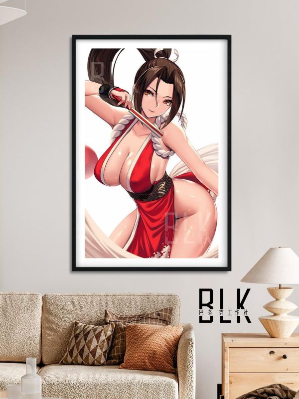 【海外代購】巴洛克 《扇子女》裝飾畫 拳皇 