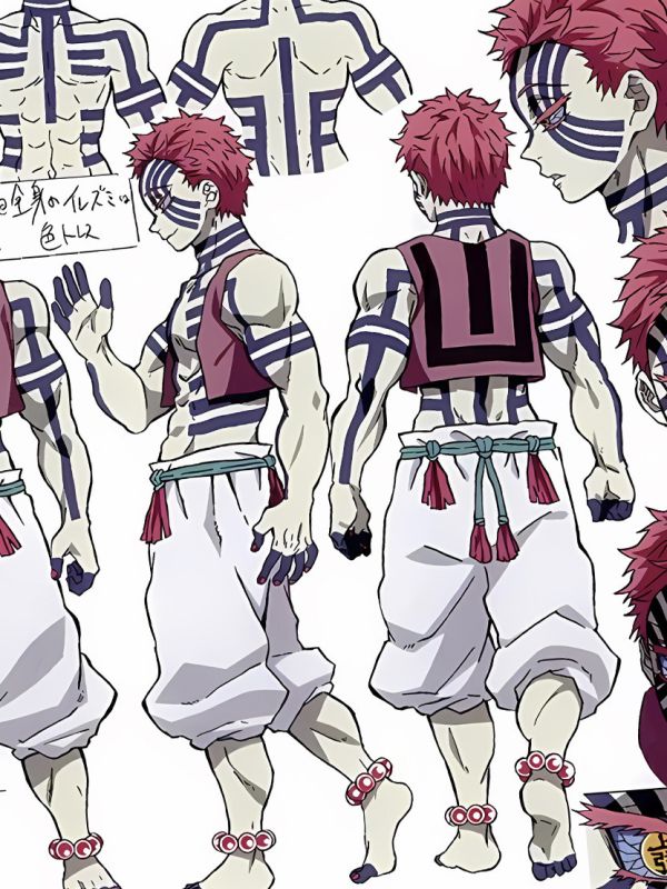 【海外代購】星空 《猗窩座設定稿》上弦三鬼滅之刃無限城篇Akaza炎柱狛治戀雪裝飾畫 