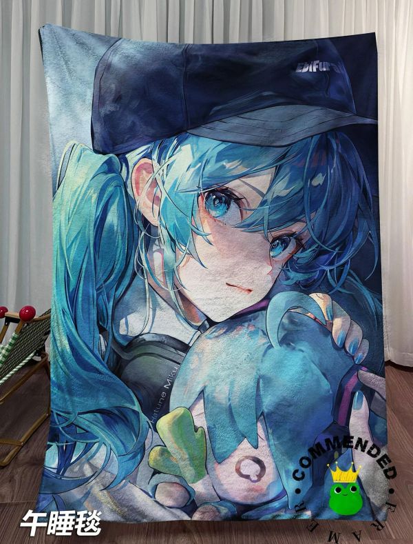 【海外代購】皇呱 《初音與玩偶》初音未來裝飾畫 午睡毯  地毯 