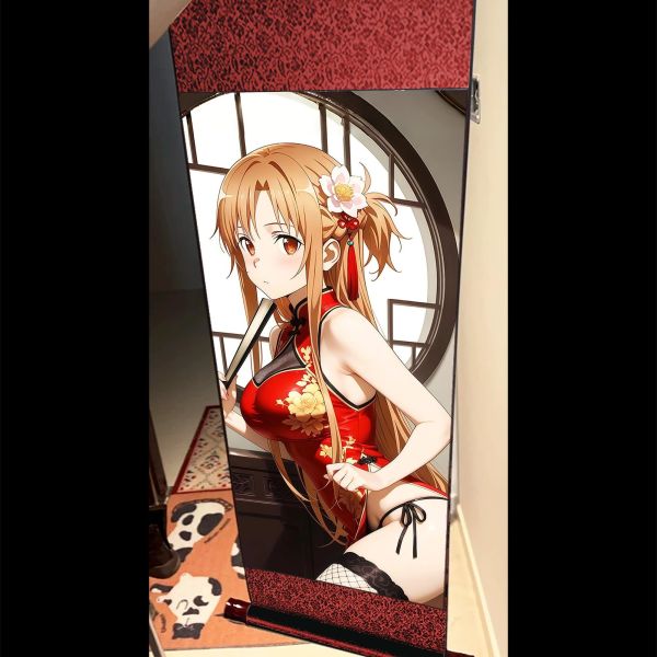 【海外代購】阿喵畫社 新年亞絲娜 國風捲軸錦緞高清精裱畫 