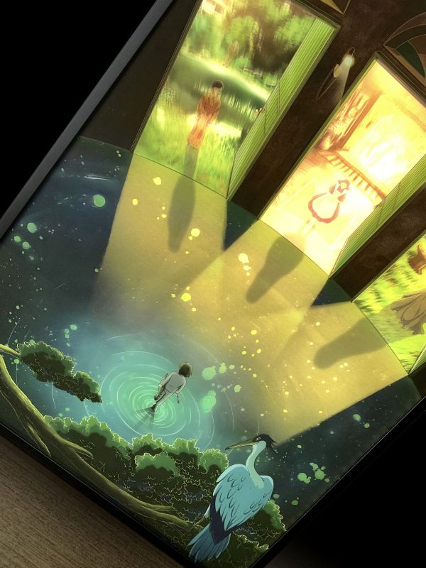 【海外代購】萌萌匠 你想活出怎樣的人生 宮崎駿燈光裝飾畫 