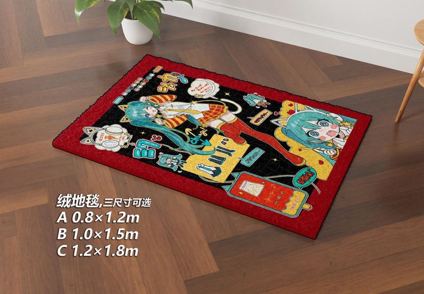 【海外代購】千鳥社 《初音×麥當勞》 初音未來麥當勞聯名Miku二次元週邊動漫掛畫臥室電競房裝飾畫 午睡毯 地毯 