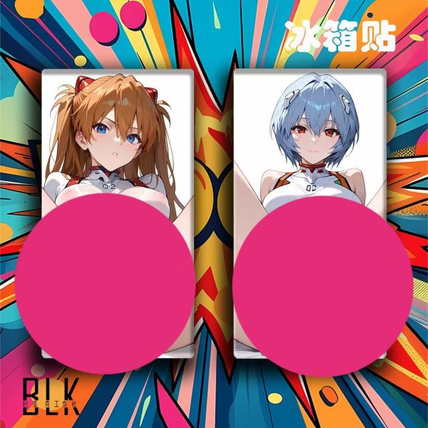 【海外代購】巴洛克 白衣明日香綾波麗EVA新世紀福音戰士裝飾畫/冰箱貼 