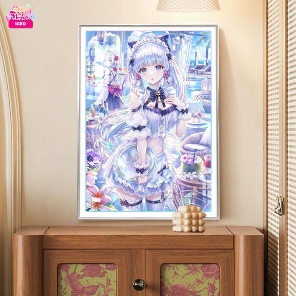 【海外代購】阿喵畫社 女僕 神裡綾華臻彩款 原神新品12K主題超清裝飾畫 床頭地墊 冰箱貼 